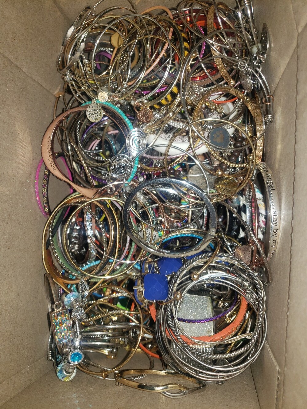 7.5 Pounds Of Mixed Bangles, Bracelets Bulk Lot. Read Description Please